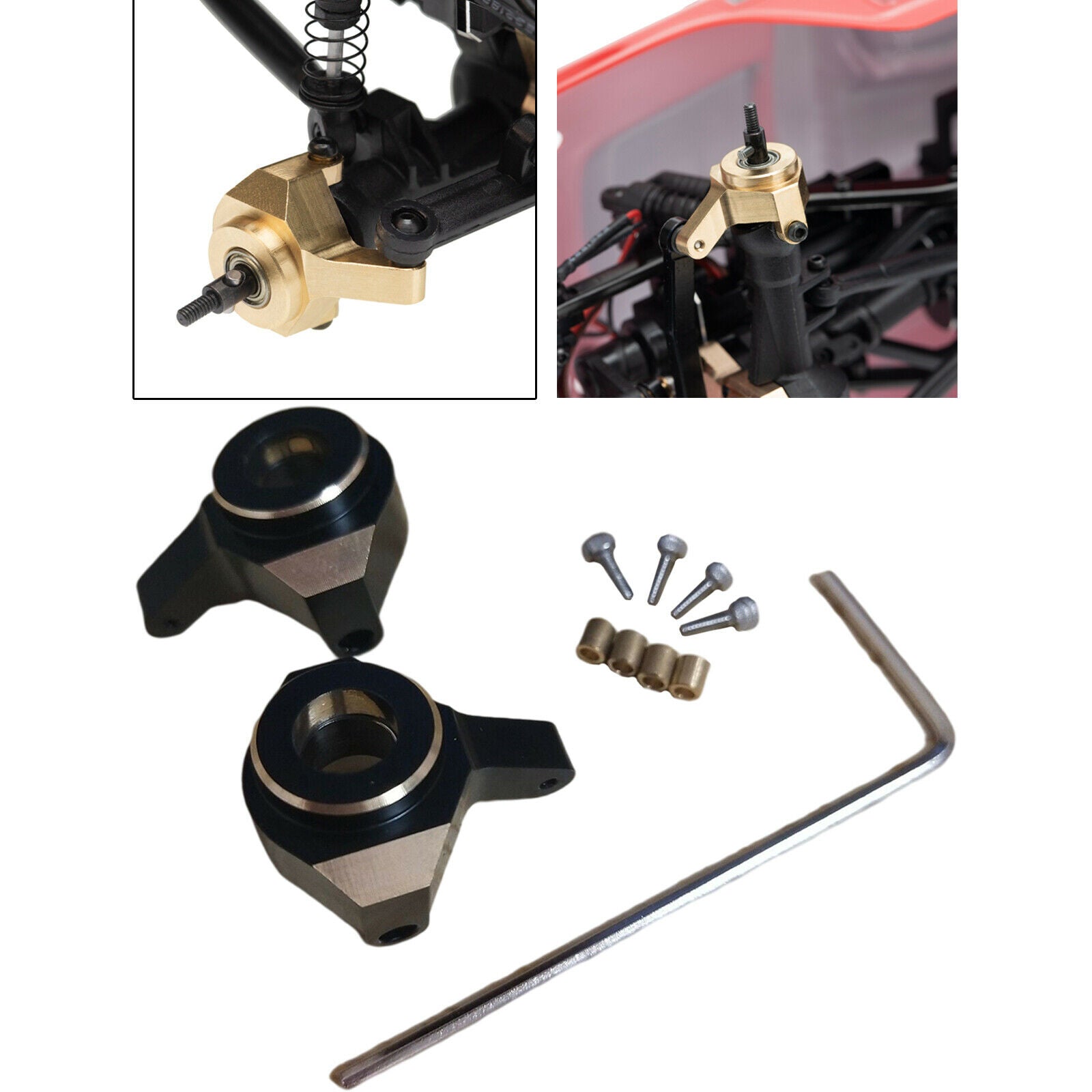 2Pcs Material Front Steering Knuckle for Axial SCX24 AXI90081 Scale RC Parts