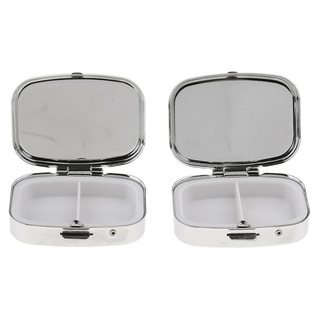 4 Pcs Portable Metal Pill Organizer Pill Box Case for Travel Purse Or