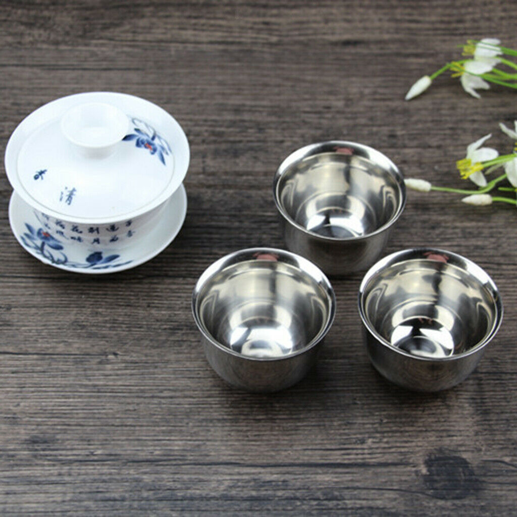 Pack of 4, Stainless Steel Coffee Mug Tea Cup Insulated Tumbler 50ml/1.7oz