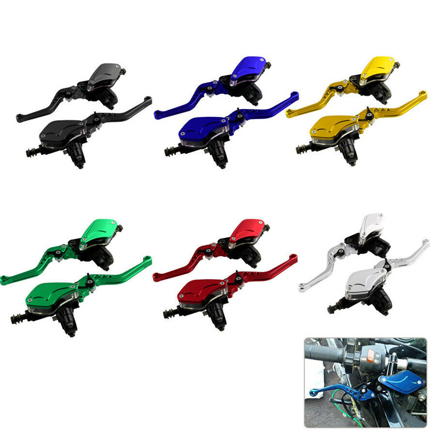 1 Pair Hydraulic Brake Master Cylinder & Clutch Lever Fit 50cc-300cc Motorbike