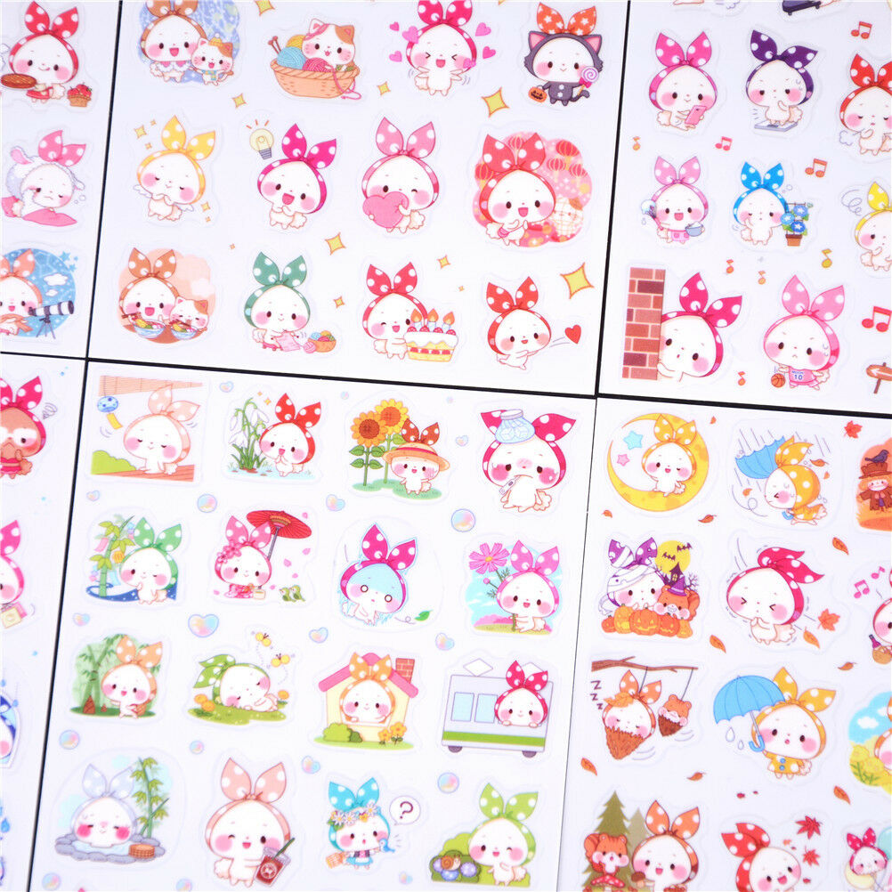 6pcs Cute scarf animal PVC paper stickers diy decoration album scrapboo.l8