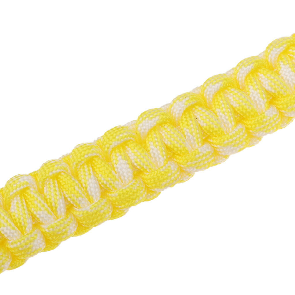 Adjustable Camera Wrist Strap Braided Paracord Hand Lanyard Yellow White