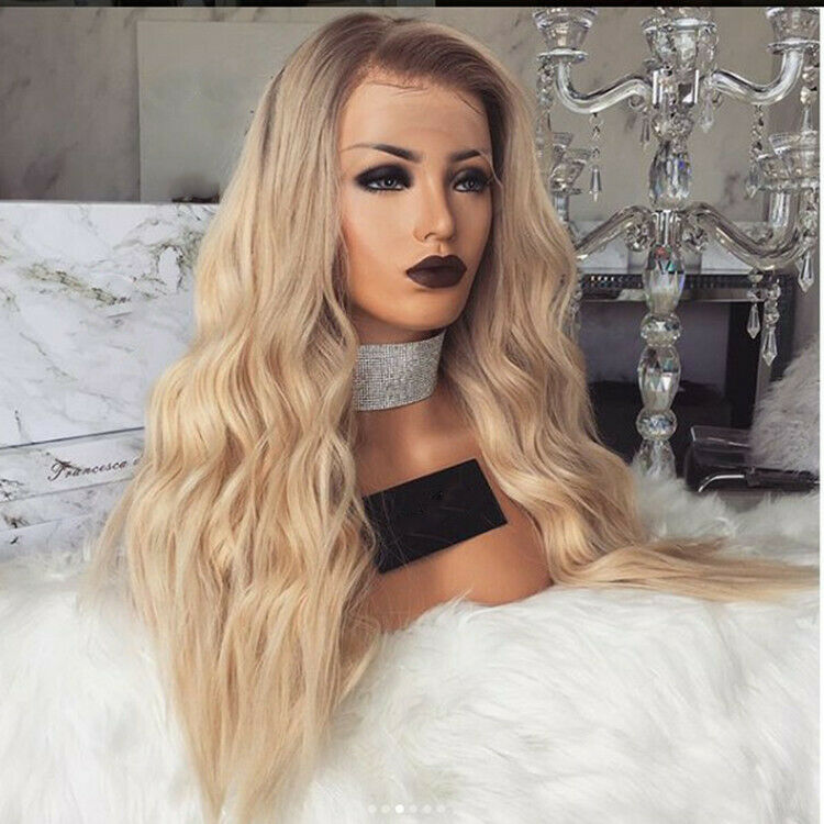 Synthetic Wig Long Body Wavy Full Wigs Ombre Blonde Brown Color Fashion Women