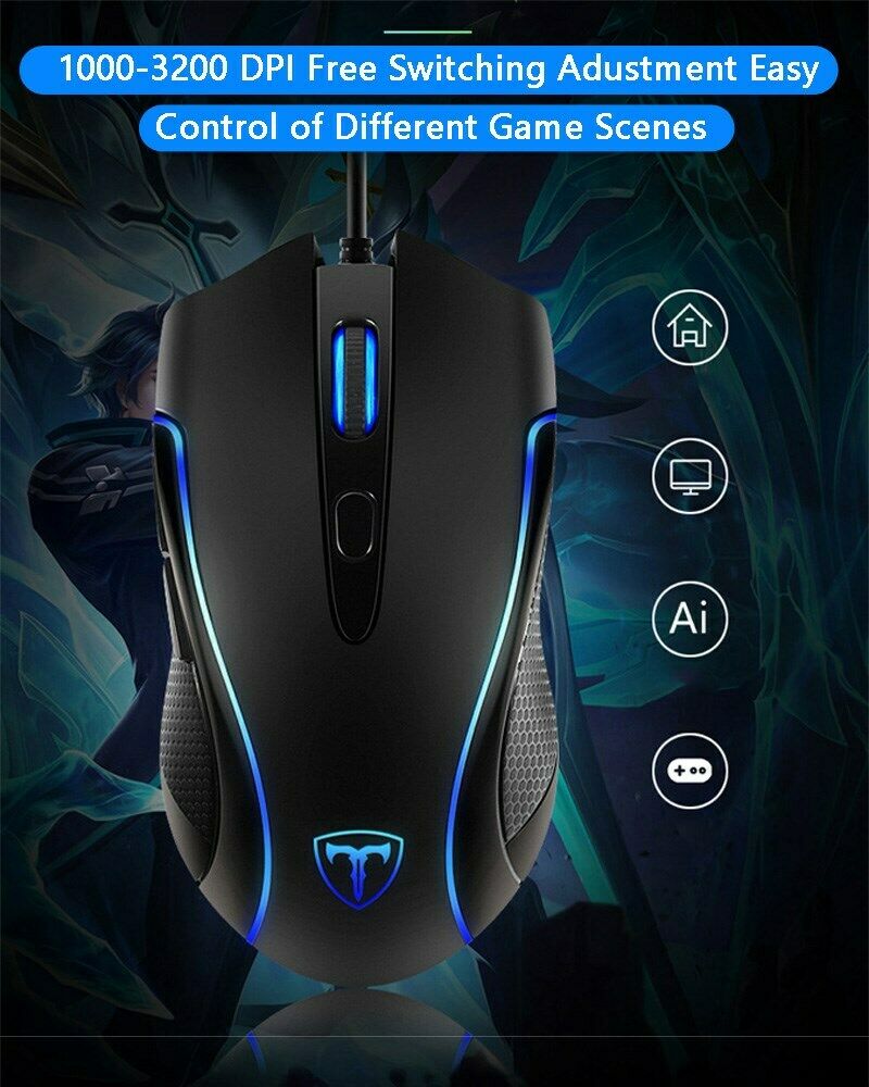 Professional Gaming Mouse RGB Laptop Mouse 4DPI Optical Colorful Light ET-T20 CA