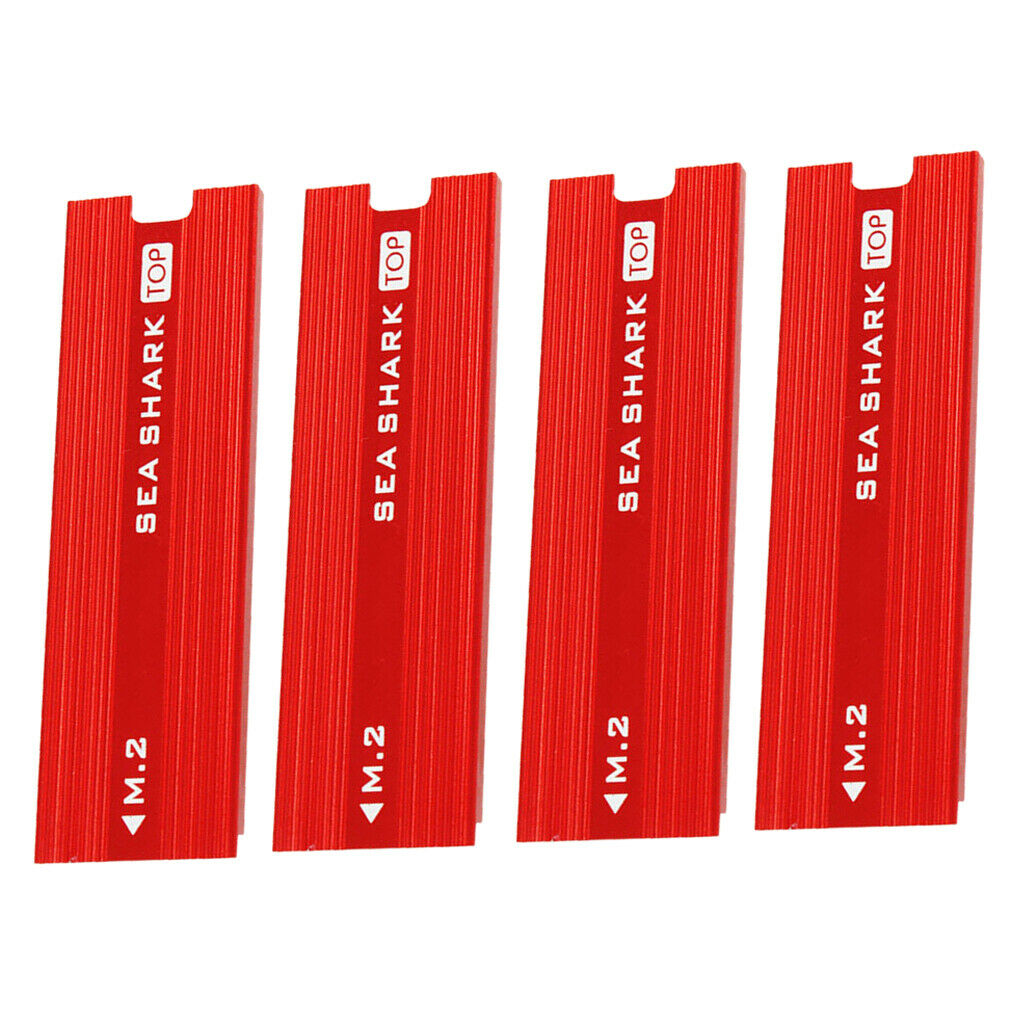 4 Pieces Aluminum Heatsink for PCIe NVMe M.2 NGFF SSD with Thermal Pad-Red