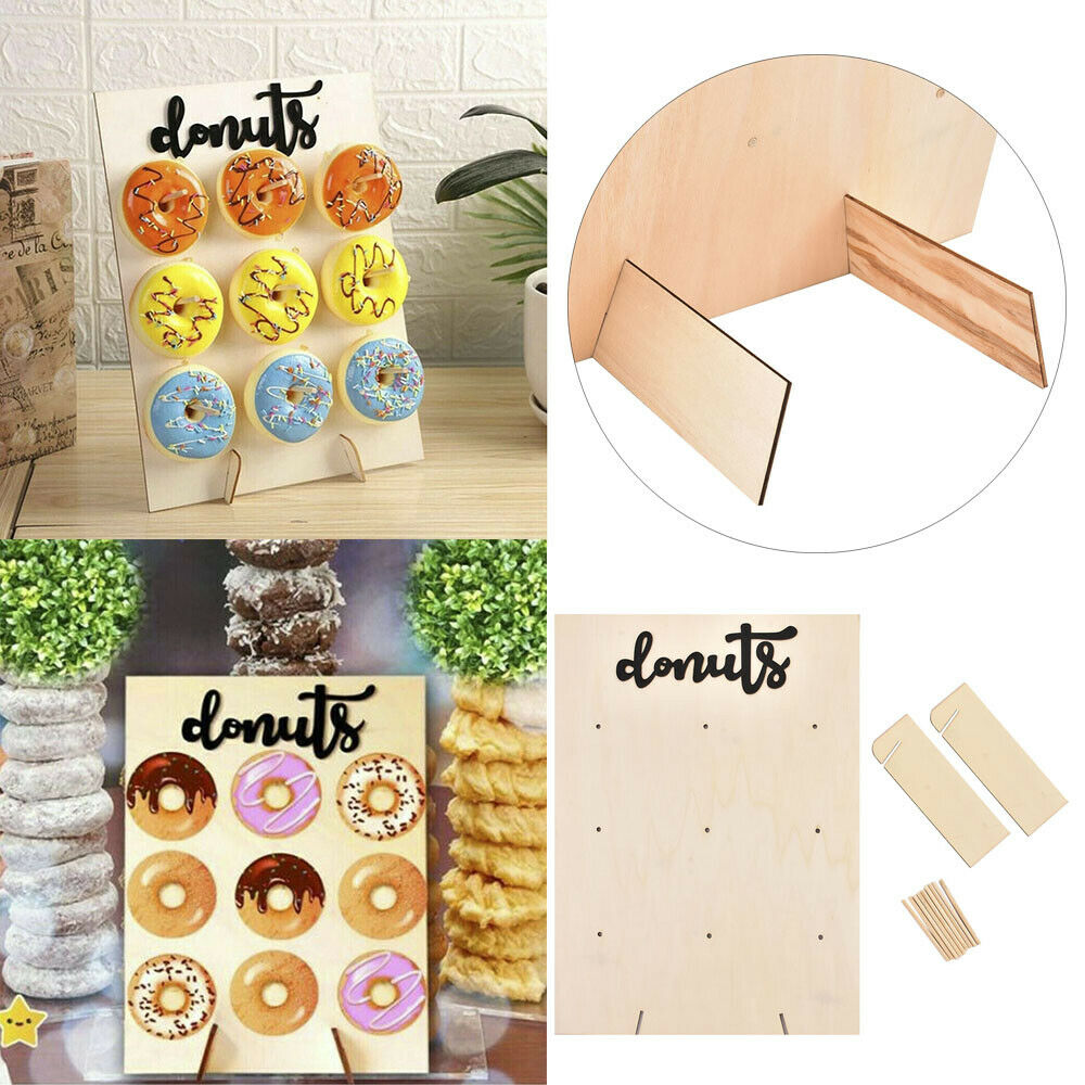 Donut Wall Stand Wooden Sweet Doughnut Holds Party Wedding DIY Storage Rack