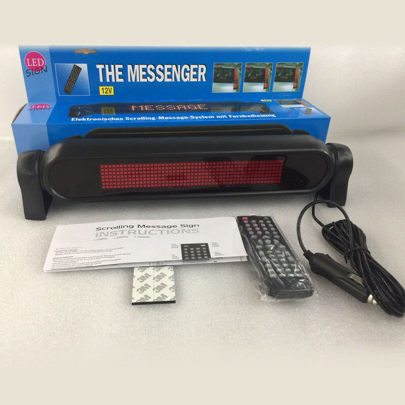 12V Car Dash Scrolling LED Panel Display Editable Advertising Window Sign Handy
