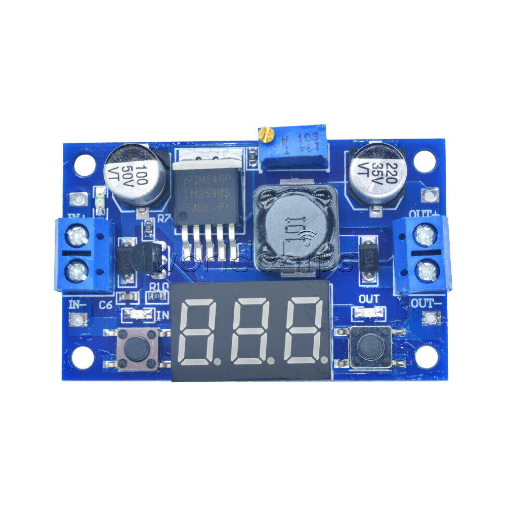2PCS LM2596 Buck Step-down Power Converter Module 4.0~40 to 1.3-37V Voltmeter