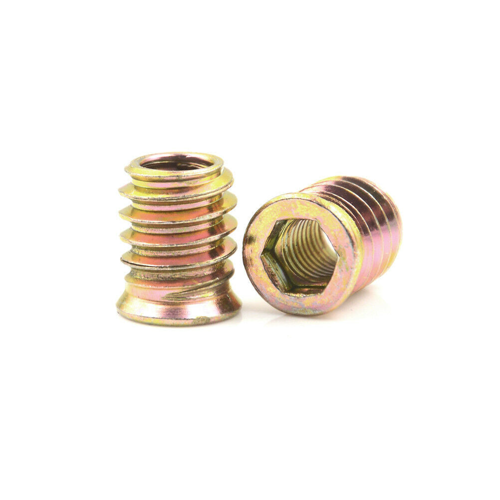 10Pcs Brass M8 E-Nut Wood Insert Interface Screws Hex Socket Nut Fittin.l8