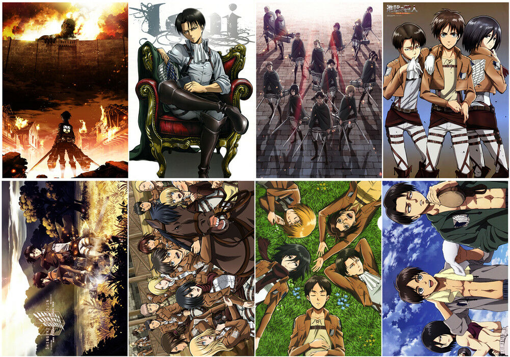 attack on titan Polypropylene A3 8 pieces Posters wall poster PPP008