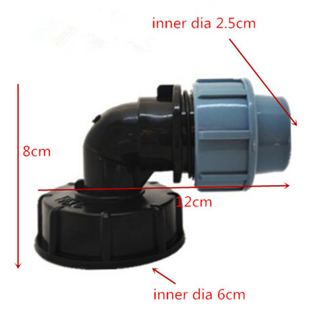2pcs IBC Barrel Joint 20mm Straight /25mm Elbow Outlet Screw Barrel Fittings IBC