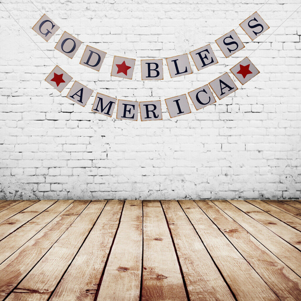 God Bless American Banner Celebration USA Party Patriotic July 4th Decor