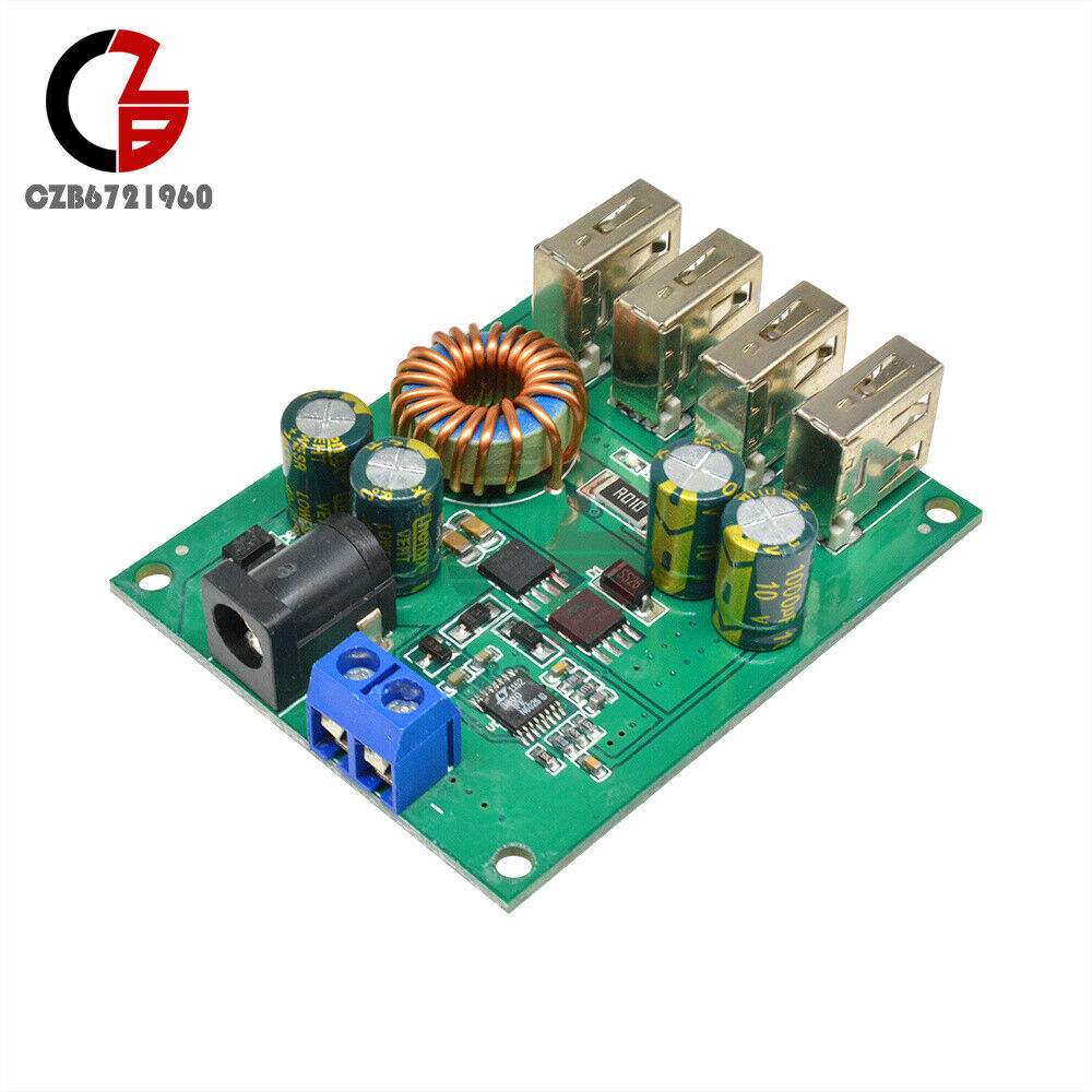 4USB DC-DC 7-60V To 5V 5A Output Buck Converter Step Down Car Power Supply