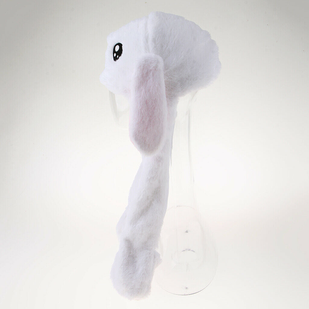 Rabbit Hat Ear Moving Jumping Hat Funny Bunny Plush Hat   for Women Girls