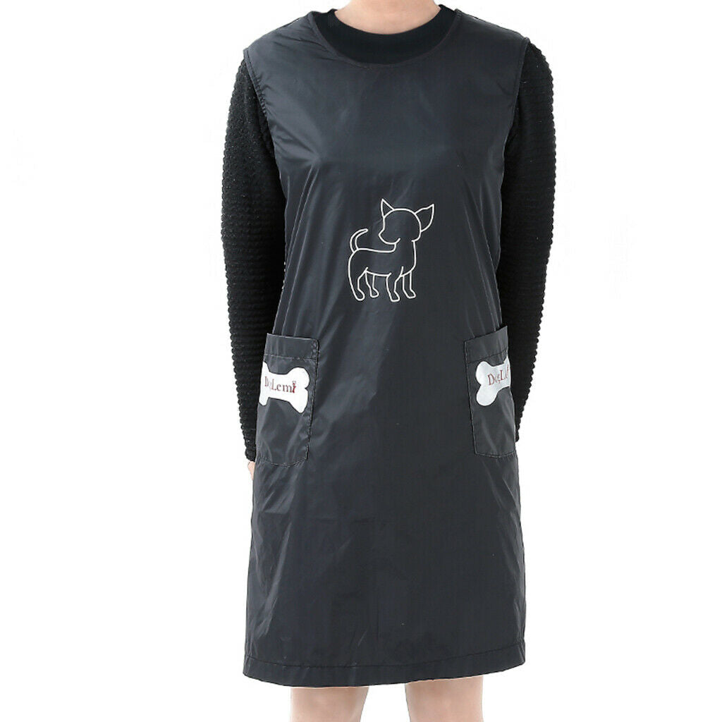 2pcs Multi Function Pet Grooming Apron Lovely Pet Shop Work Smocks Bibs L