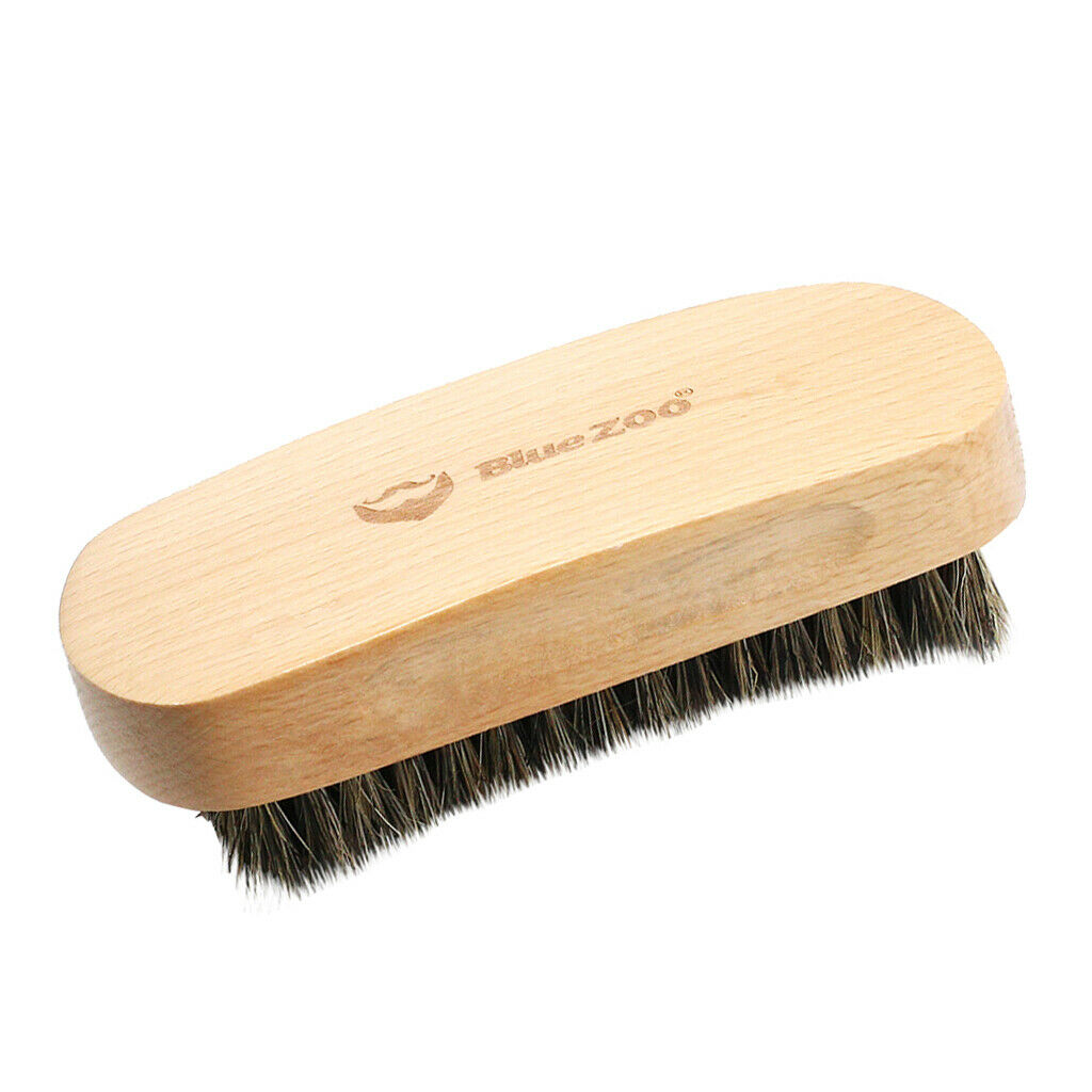 2 Piece Beard Mustache Facial Hair Grooming Brush for Men Barber Brown Wood