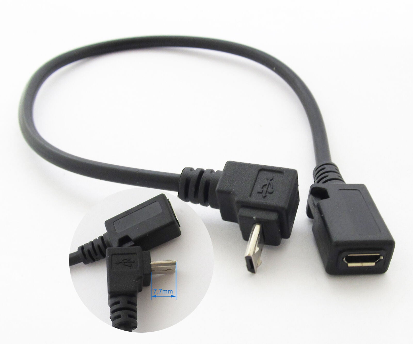 5pcs Micro 5pin USB Male To Female Down direction Angle 90D USB Convert Cable