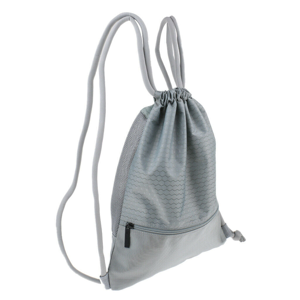 Drawstring Bag For Basketball Beach Snorkeling Swim Gym Gray