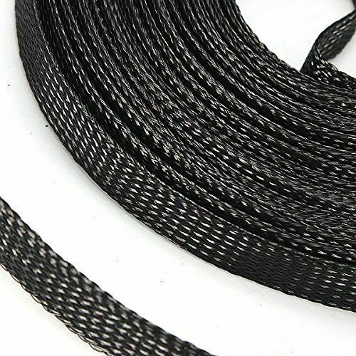 10M Flex. fabric hose braided hose cable protection cable conduit Black 10mm