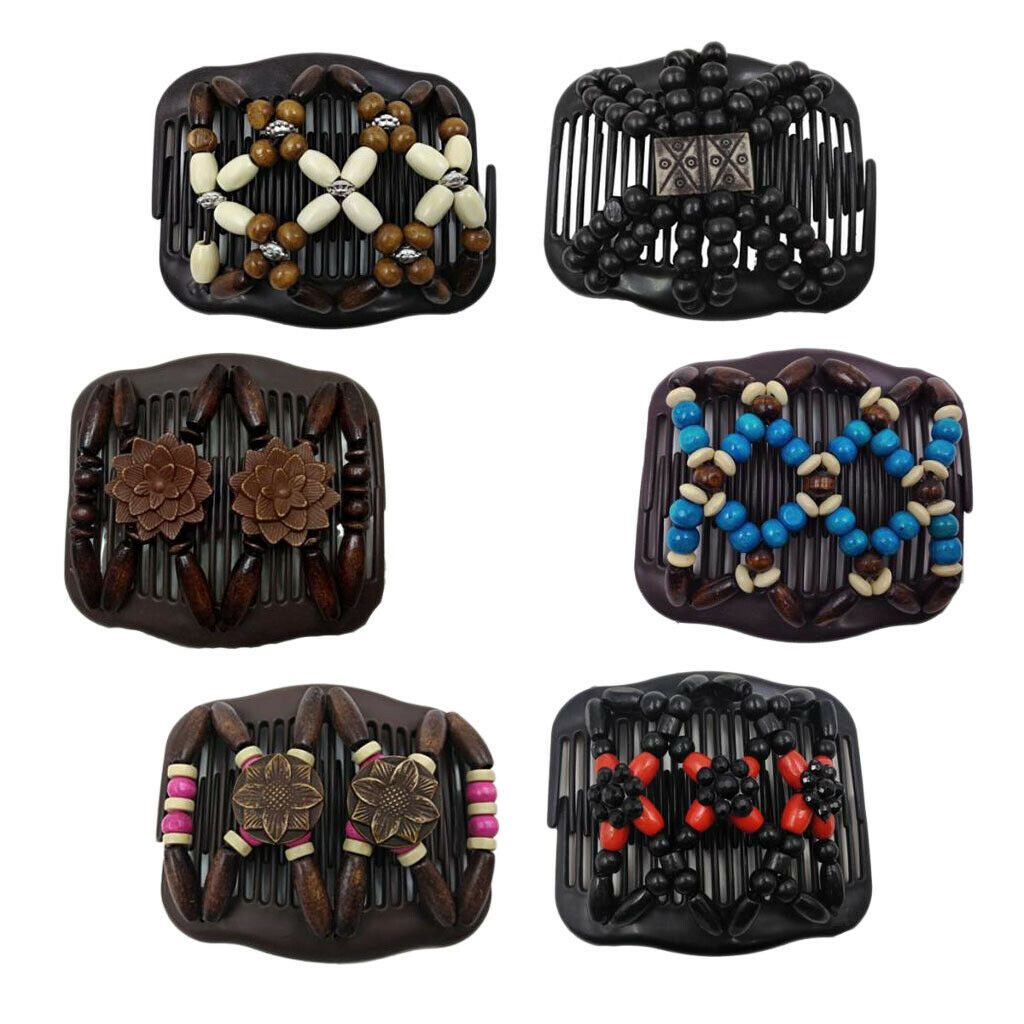 6pcs  Comb Wood, Female Hair Barrette 10.5x8cm