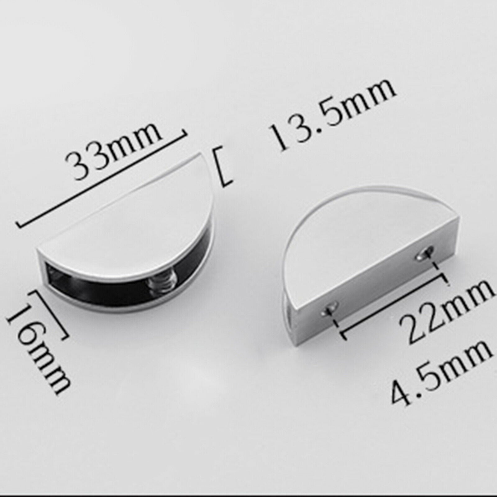 2pc Glass Clamps Clip Bracket Holder Shelf Handrails Flat Base Fixed Glass 6-8mm