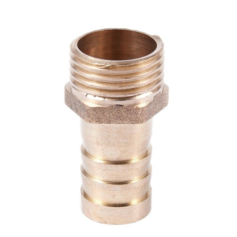 Golden Brass 1/2 inch Pipe Coupling 16mm Bolt Thread Water Pipe Hose End L2I4