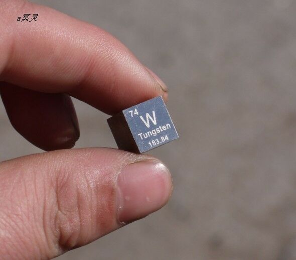 1x 99.95% High Purity Tungsten W 10mm Cube Metal Carved Element Periodic Table