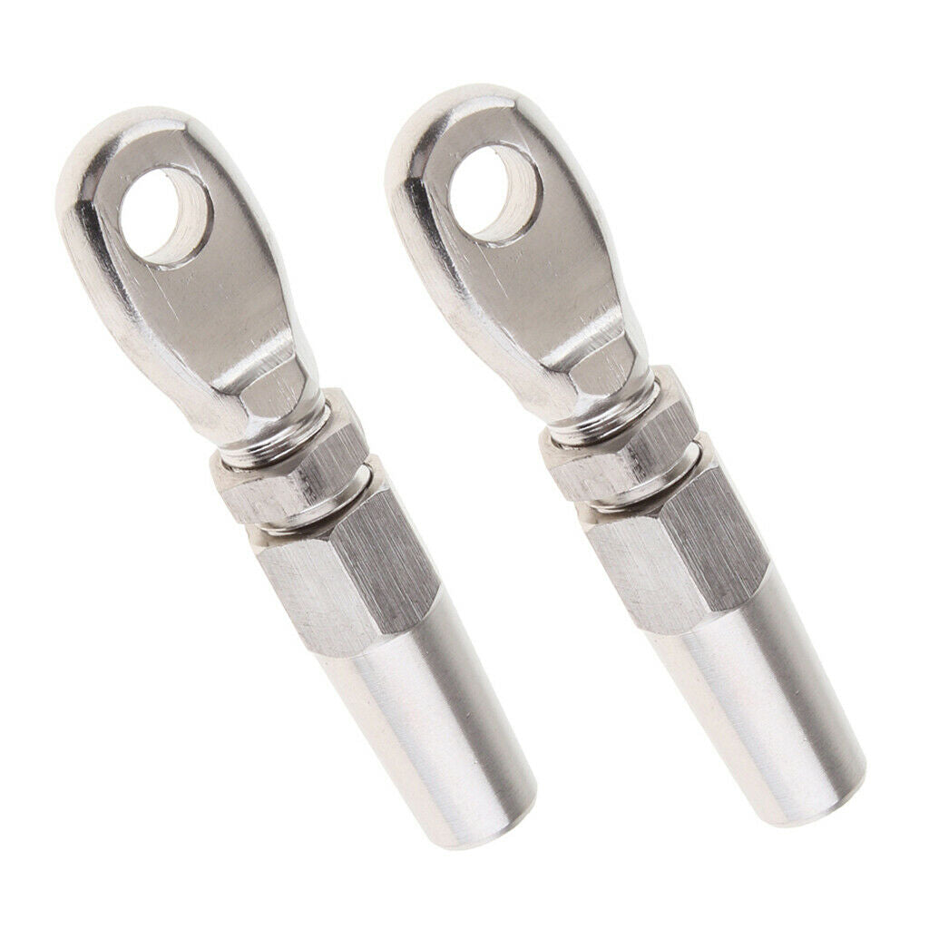 2 Pieces 4mm Stainless Steel with Stainless Steel Cable