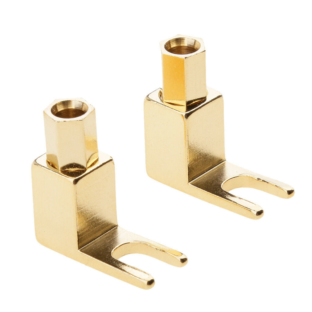 2pcs Hi-end Banana to Spade Adapter Plug / Speaker Cable Connector