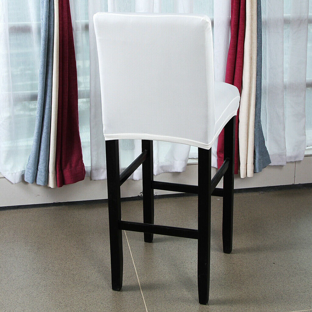 4pcs Chair Seat Cover Stool Slip Covers Black &