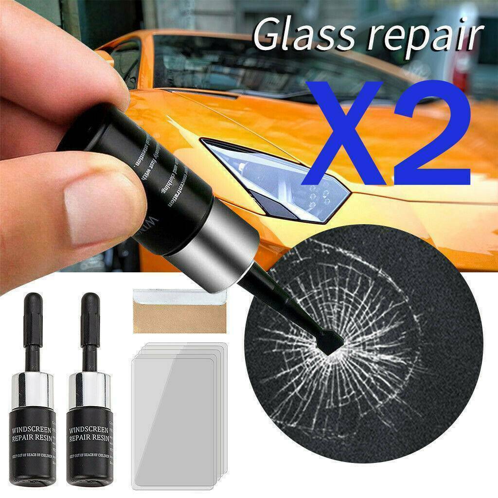 2 Automotive Glass Nano Repair Fluid Car Window Glass Crack Chip Repair Tool Kit