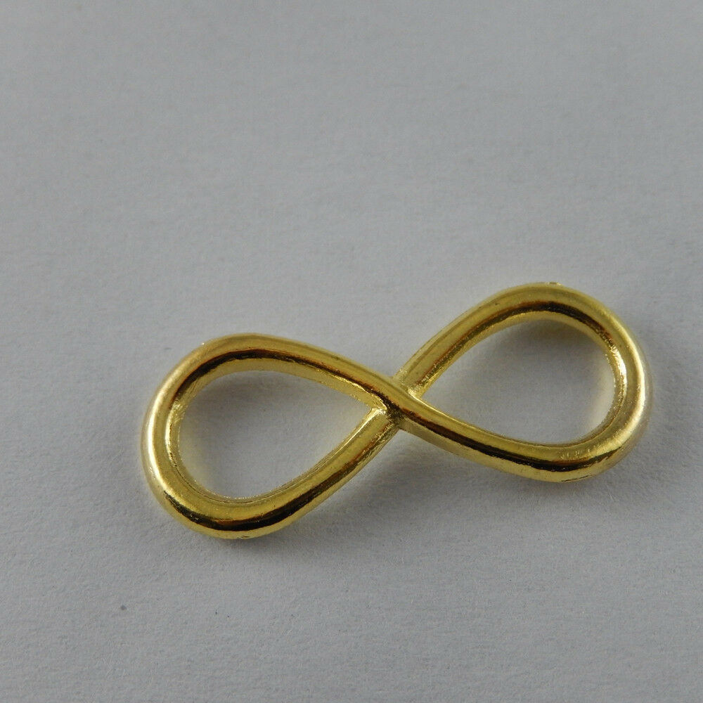 20 pcs  Golden Alloy Infinity Sign Pendant DIY Jewelry Making Connectors 31x13mm