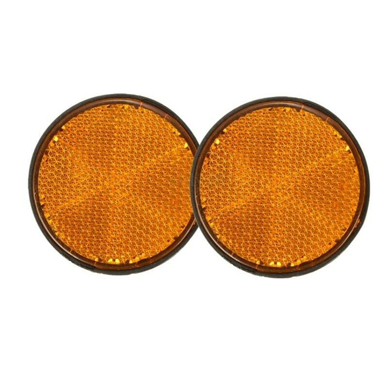 2pcs 2" Round Orange Reflector Universal For Motorcycle ATV Dirt Bike Z3N9