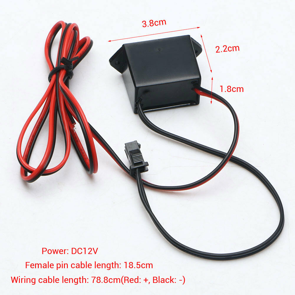 12V 1-5M Neon EL Wire Power Driver Controller Glow Cable Strip Light Inverter