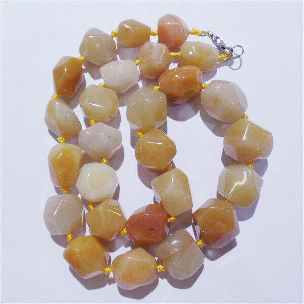 1 Strand Natural Yellow Aventurine Freeform Beads Handmade Necklace 42cm HH9155