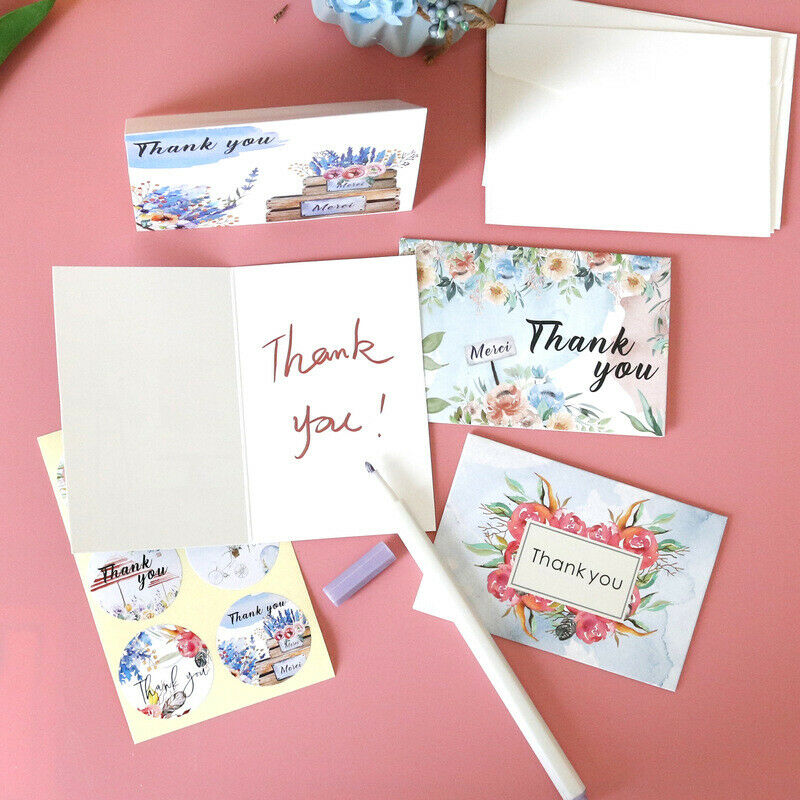 30 Pcs Flowers Thank You Card Praise Labels Holiday Greeting Card Message.l8