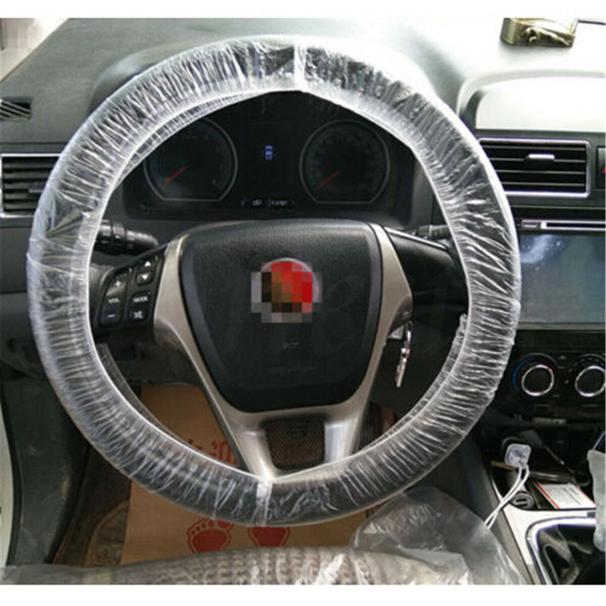 20Pcs Universal Clear White Plastic Disposable Steering Wheel Cover for Car
