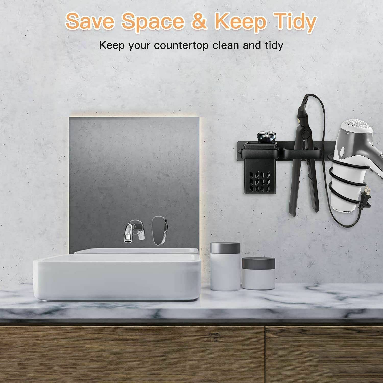Accessories Wall-mounted Shelf Hair Dryer Rack Storage Holder Storage Box