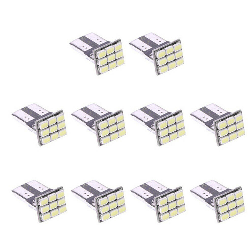 10pcs T10 1206 9SMD Car Motor White Canbus LED Side Tail Lights Bulbs Lamps