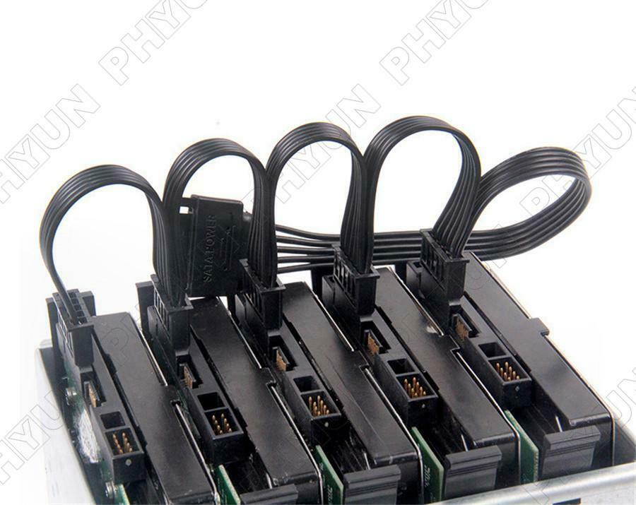5Pcs SATA Power Cord Hard Disk Expansion Cable 15Pin 1 to 5 Serial Port Cable
