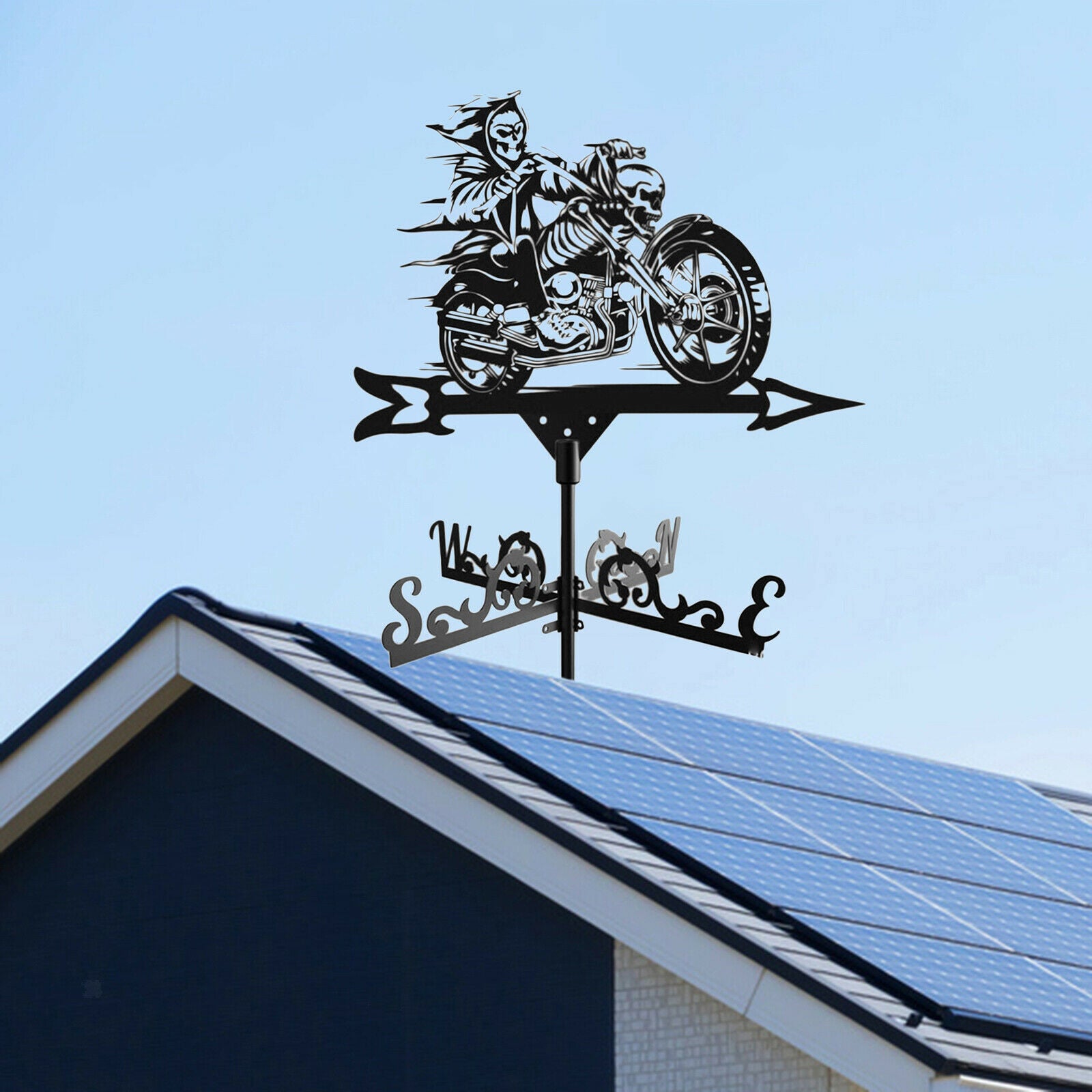Roof Retro Weathervane Grim Reaper Weather Vane Farm Scene Garden Stake Wind