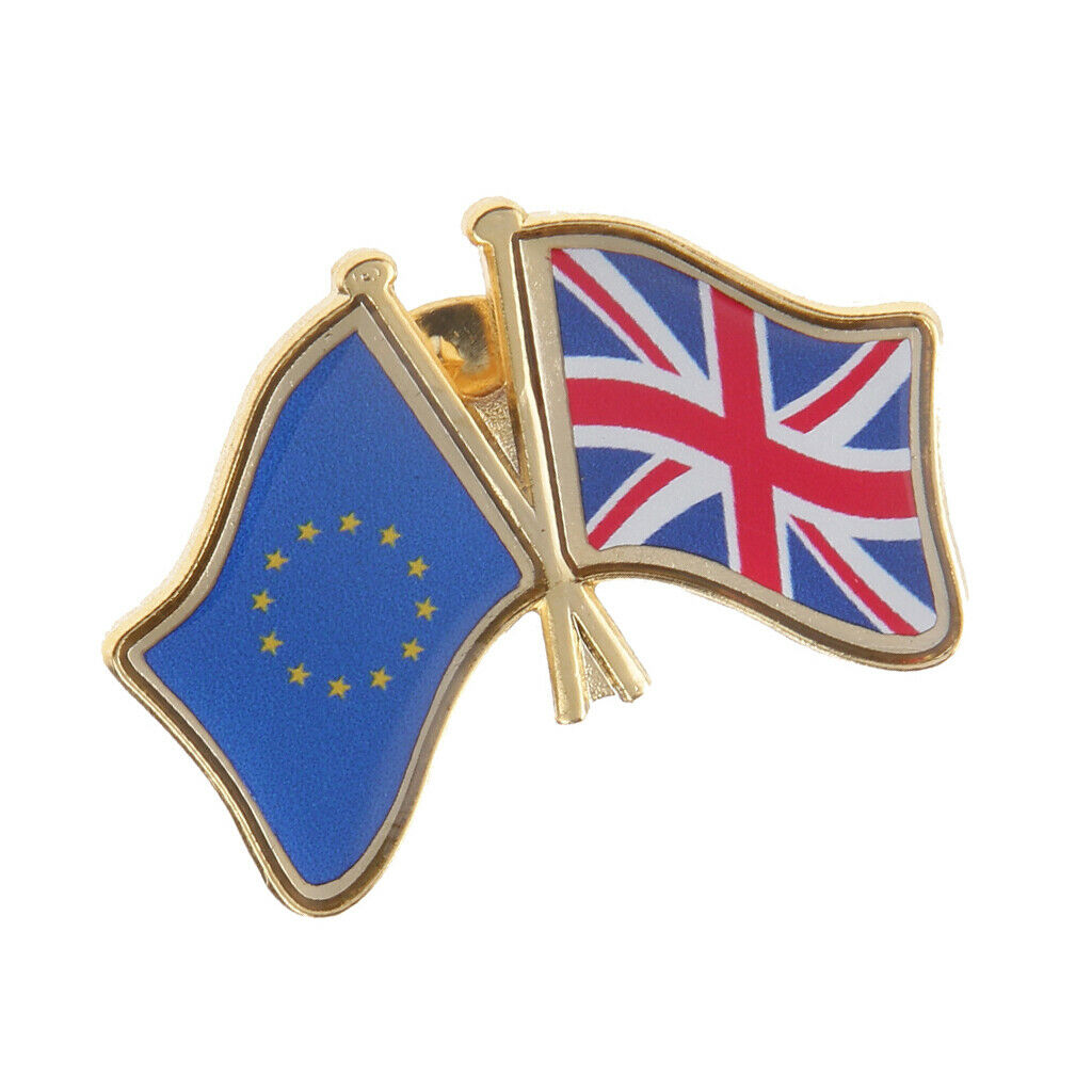 3cm Metal Pin Badge UK & EU Friendship