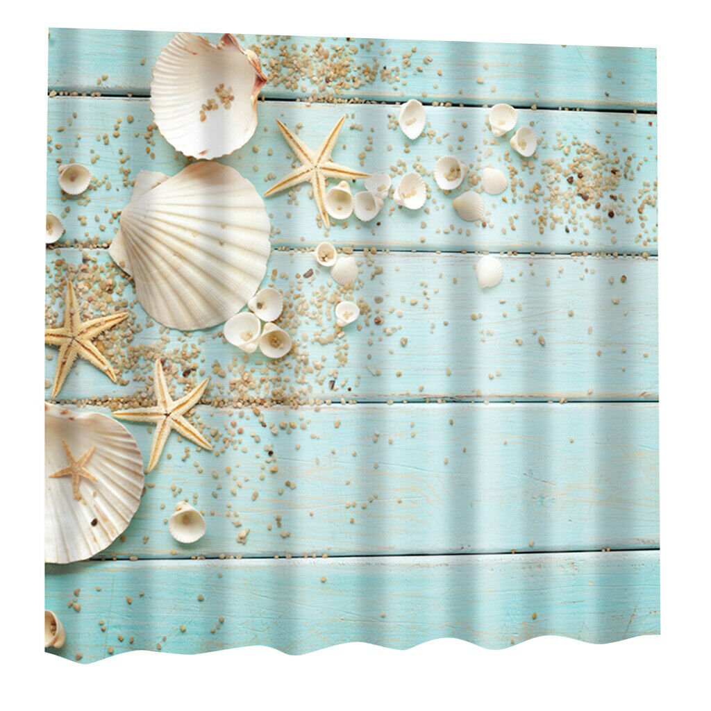 Modern Novelty Bathroom Shower Curtain with 12 Hooks Decor 180cm x 180cm 1