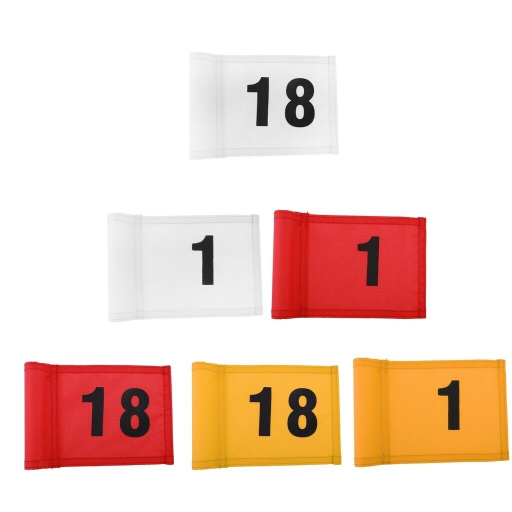 Pack 6 Backyard/Garden Golf Putting Green Flag Target Marker with Number 1 & 18