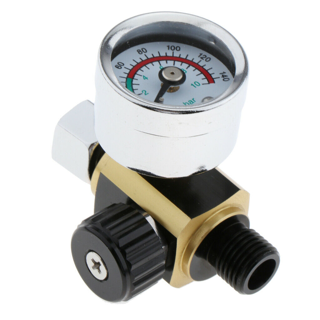 1/4" Mini Air Pressure Regulator Gauge Oil Water Filter Trap Auto Paint