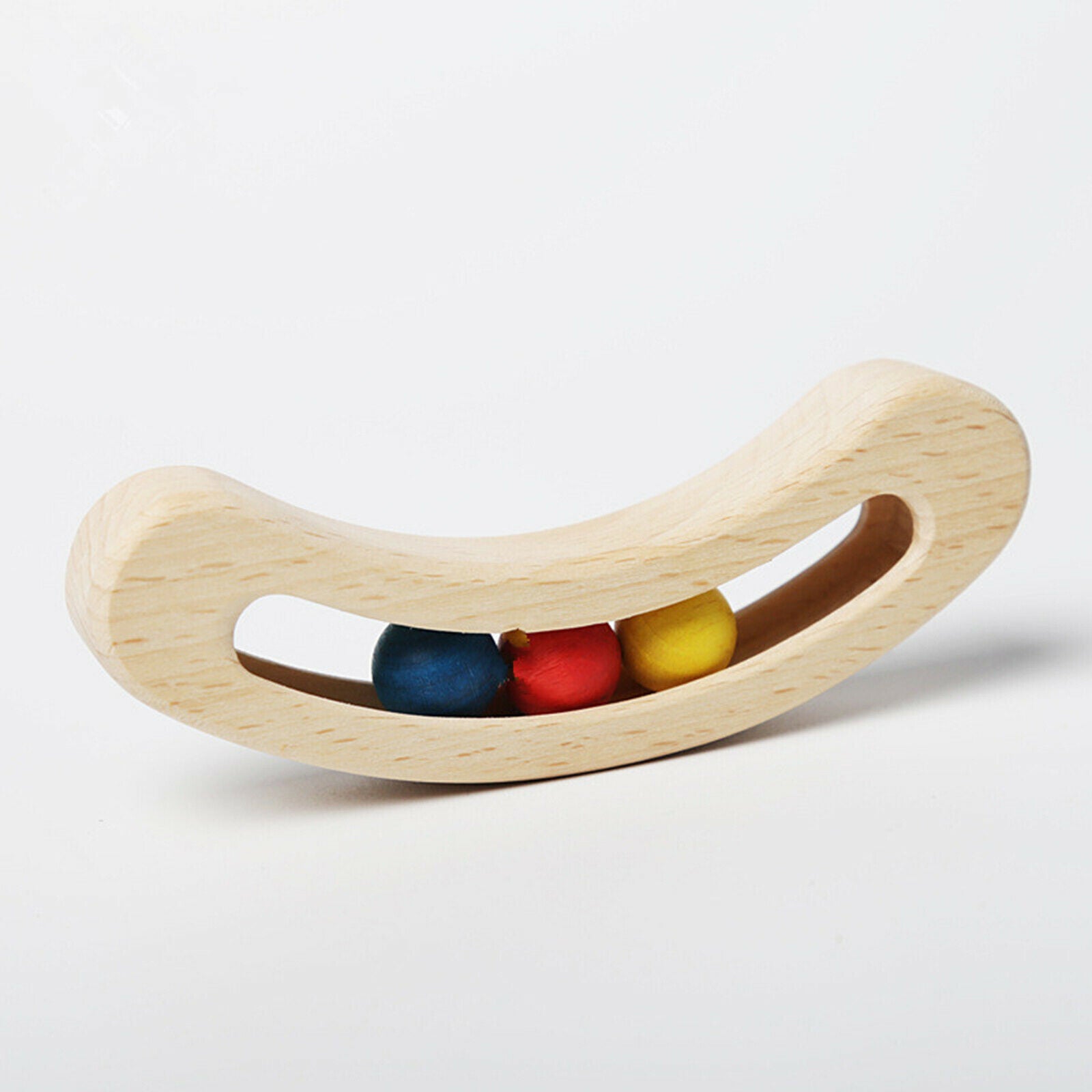Handmade Wooden Rattle Beads Toys Babies Toddlers Infant Montessori Toys