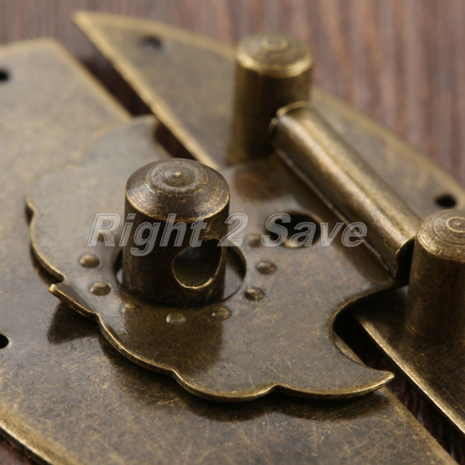 Retro Round Wooden Case Chest Jewelry Box Latch Hasp Lock Clasp Latches Hardware