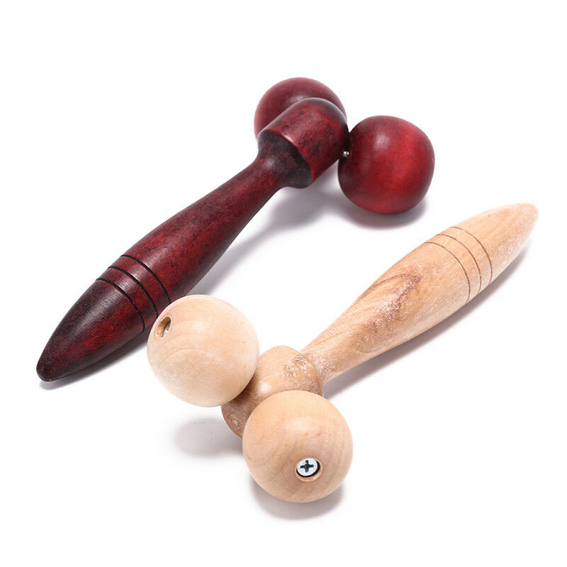 wooden ball roller massager tool reflexology hand face body relax random c.l8