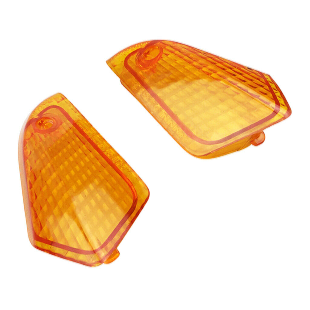 Pair of Motorcycle Turn Signal Lights Blinkers Rear Indicators Lens Cover Case