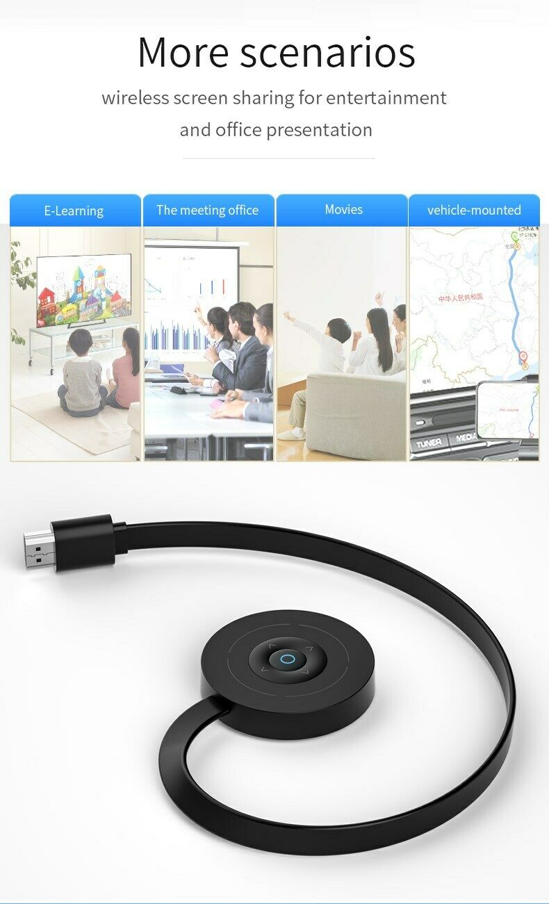 4K WIFI HDM Screen Wireless Display Adapter Airplay Miracast Dongle 2G + 5G CN
